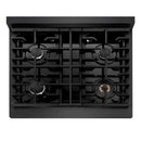 ZLINE 30-Inch 4.2 Cu. Ft. Paramount Gas Range with 4 Burner Cooktop and Convection Gas Oven in Black Satin (SGRBS-30)