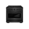 ZLINE 36-Inch 5.2 Cu. Ft. Paramount Gas Range with 6 Burner Cooktop and Convection Gas Oven in Black Satin (SGRBS-36)