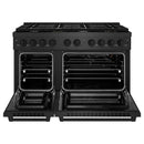ZLINE 48-Inch 6.7 Cu. Ft. Paramount Double Oven Gas Range with 8 Burner Cooktop in Black Satin Stainless Steel (SGRBS-48)
