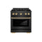 ZLINE Autograph 30-Inch 4.2 Cu. Ft. Paramount Gas Range with 4 Burner Cooktop Oven in Black Satin and Gold Accents (SGRBSZ-30-G)
