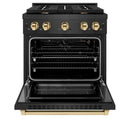 ZLINE Autograph 30-Inch 4.2 Cu. Ft. Paramount Gas Range with 4 Burner Cooktop Oven in Black Satin and Gold Accents (SGRBSZ-30-G)