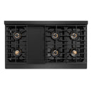 ZLINE Autograph 48-Inch 6.7 Cu. Ft. Paramount Gas Range with 8 Burner DuoPro Cooktop in Black Satin and Champagne Accents (PSGRBSZ-48-CB)