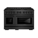 ZLINE 48-Inch 6.7 Cu. Ft. Paramount Gas Range with 8 Burner DuoPro™ Cooktop and Dual Ovens in Black Satin Stainless Steel (PSGRBS-48)