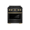 ZLINE Autograph 30-Inch 4.2 Cu. Ft. Paramount Gas Range with 4 Burner DuoPro Cooktop in Black Satin and Champagne Accents (PSGRBSZ-30-CB)