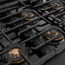 ZLINE Autograph 48-Inch 6.7 Cu. Ft. Paramount Gas Range with 8 Burner DuoPro Cooktop in Black Satin and Champagne Accents (PSGRBSZ-48-CB)