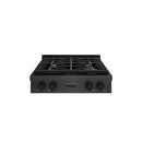 ZLINE 30-Inch Paramount Gas Rangetop with 4 Burners and Porcelain Cooktop in Black Satin Stainless Steel (SRTBS-30)