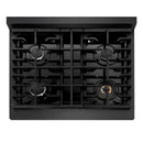 ZLINE 30-Inch Paramount Gas Rangetop with 4 Burners and Porcelain Cooktop in Black Satin Stainless Steel (SRTBS-30)