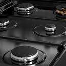 ZLINE 36-Inch Paramount Gas Rangetop with 6 Burners and Porcelain Cooktop in Black Satin Stainless Steel (SRTBS-36)