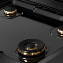 ZLINE Autograph 30-Inch Paramount Gas Rangetop with 4 Burners and Porcelain Cooktop in Black Satin and Champagne Bronze Accents (SRTBSZ-30-CB)