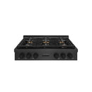 ZLINE 36-Inch Paramount Gas Rangetop with 6 Burner DuoPro™ Cooktop in Black Satin Stainless Steel (PSRTBS-36)