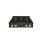 ZLINE Autograph 30-Inch Paramount Gas Rangetop with 4 Burner DuoPro™ Cooktop in Black Satin and Champagne Bronze Accents (PSRTBSZ-30-CB)