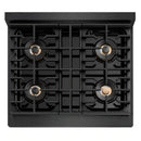 ZLINE Autograph 30-Inch Paramount Gas Rangetop with 4 Burner DuoPro™ Cooktop in Black Satin and Polished Gold Accents (PSRTBSZ-30-G)