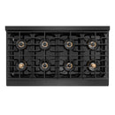 ZLINE Autograph 48-Inch Paramount Gas Rangetop with 8 Burner DuoPro™ Cooktop in Black Satin and Polished Gold Accents (PSRTBSZ-48-G)