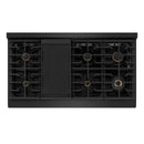 ZLINE Autograph 48-Inch Paramount Dual Fuel Range in Black Stainless Steel and Bronze Helix Handles (SDRBZ-48-KCB)