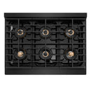 ZLINE Autograph 36-Inch Paramount DuoPro Dual Fuel Range in Black Stainless Steel with Champagne Helix Handle (PSDRBZ-36-KCB)