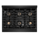 ZLINE Autograph 36 in. Paramount DuoPro Dual Fuel Range in Black Stainless Steel with Polished Gold Handle (PSDRBZ-36-KG)