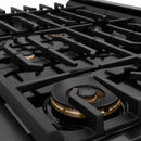 ZLINE Autograph 36-Inch Paramount Gas Range in Black Stainless Steel with Bronze Helix Handle (SGRBZ-36-KCB)