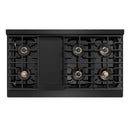 ZLINE Autograph 48-Inch Paramount DuoPro Gas Range in Black Stainless Steel with Champagne Bronze Helix Handles (PSGRBZ-48-KCB)