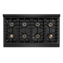 ZLINE Autograph 48-Inch Paramount DuoPro Gas Range in Black Stainless Steel with Champagne Bronze Helix Handles (PSGRBZ-48-KCB)