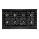 ZLINE Autograph 48-Inch Paramount DuoPro Gas Range in Black Stainless Steel with Polished Gold Helix Handles (PSGRBZ-48-KG)