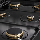 ZLINE 36-Inch Porcelain Gas Stovetop in Black Stainless Steel with 6 Gas Brass Burners (RTB-BR-36)