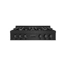 ZLINE 36 in. Classic Gas Rangetop with 6 Burners and Porcelain Cooktop in Black Stainless Steel (RTB2-36)