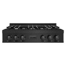 ZLINE 36 in. Classic Gas Rangetop with 6 Burners and Porcelain Cooktop in Black Stainless Steel (RTB2-36)