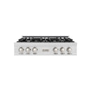 ZLINE 36-Inch Porcelain Gas Stovetop in Satin Stainless Steel with 6 Gas Burners (RTS-36)
