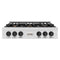ZLINE Autograph Edition 36-Inch Porcelain Rangetop with 6 Gas Burners in Satin Stainless Steel and Matte Black Accents (RTSZ-36-MB)
