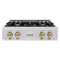 ZLINE Autograph Edition 30-Inch Porcelain Rangetop with 4 Gas Burners in Stainless Steel and Champagne Bronze Accents (RTZ-30-CB)