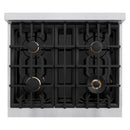 ZLINE Autograph Edition 30-Inch Porcelain Rangetop with 4 Gas Burners in Stainless Steel and Champagne Bronze Accents (RTZ-30-CB)