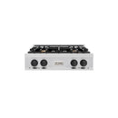 ZLINE Autograph Edition 30-Inch Porcelain Rangetop with 4 Gas Brass Burners in Stainless Steel with Matte Black Accents (RTZ-30-MB)