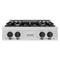 ZLINE Autograph Edition 30-Inch Porcelain Rangetop with 4 Gas Brass Burners in Stainless Steel with Matte Black Accents (RTZ-30-MB)