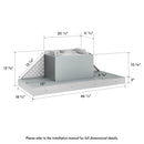 ZLINE 46-Inch 700 CFM DuraMount Wall Mount Range Hood Insert in Stainless Steel (683-46)