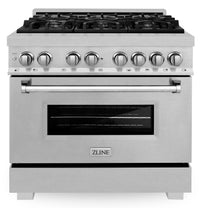 ZLINE 36-inch Legacy Series Dual Fuel Range in Fingerprint Resistant Satin Stainless Steel (RAS-SN-36)