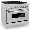 ZLINE 36-inch Legacy Series Dual Fuel Range in Fingerprint Resistant Satin Stainless Steel (RAS-SN-36)