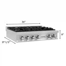 ZLINE 36-Inch Porcelain Gas Stovetop in Satin Stainless Steel with 6 Gas Burners (RTS-36)
