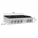 ZLINE 3-Piece Appliance Package - 36-Inch Rangetop, Over-the-Range Microwave Oven, and Double Wall Oven in Satin Stainless Steel (3KP-RTSOTR30-AWD)