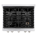 ZLINE 30-Inch 4.2 cu. ft. Paramount Dual Fuel Range with 4 Burner Gas Cooktop and Electric Convection Oven in Satin Stainless Steel with Black Matte Door (SDRS-BLM-30)