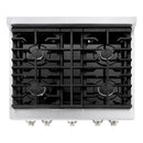 ZLINE 2-Piece Appliance Package - 30-inch Gas Range With Black Matte Door Dual & Premium Range Hood in Satin Stainless Steel (2KP-SGRSBLMRH30)