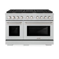 ZLINE 48-Inch 6.7 cu. ft. Paramount Double Oven Dual Fuel Range in Satin Stainless Steel with 8 Brass Burners (SDRS-BR-48)