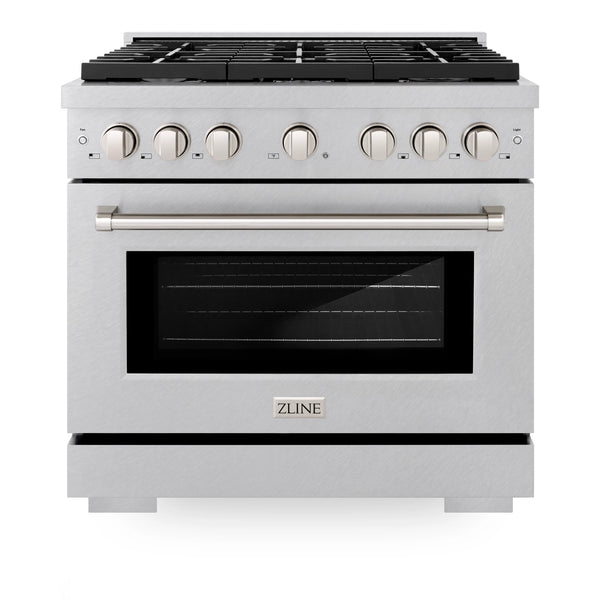ZLINE 36-Inch Gas Range with 6 Gas Burners and 5.2 cu. ft. Convection Gas Oven in Fingerprint Resistant DuraSnow Stainless Steel (SGRS-36)