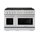 ZLINE 48-Inch Paramount Gas Range with 8 Gas Burners and 6.7 cu. ft. Double Oven in Fingerprint Resistant Satin Stainless Steel (SGRS-BR-48)