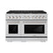 ZLINE 48-Inch Paramount Gas Range with 8 Gas Burners and 6.7 cu. ft. Double Oven in Fingerprint Resistant DuraSnow Stainless Steel (SGRS-BR-48)