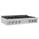 ZLINE 48-Inch Porcelain Rangetop In Satin Stainless Steel With 7 Brass Burners (RTS-BR-48)