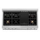 ZLINE 48-Inch Porcelain Rangetop In Satin Stainless Steel With 7 Brass Burners (RTS-BR-48)