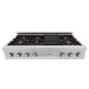 ZLINE 48-Inch Porcelain Rangetop In Satin Stainless Steel With 7 Brass Burners (RTS-BR-48)