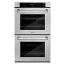 ZLINE 3-Piece Appliance Package - 36-Inch Rangetop, Wall Mount Range Hood, Double Wall Oven in Satin Stainless Steel (3KP-RTSRH36-AWD)
