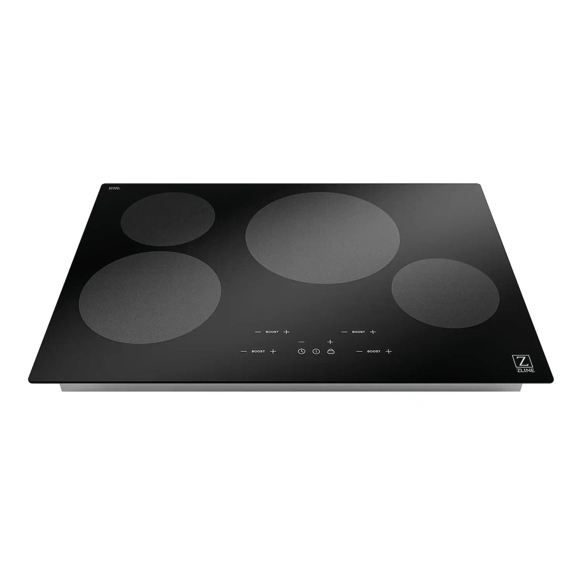 ZLINE 30-inch induction cooktop, black glass top with four burner zones