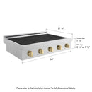 ZLINE Autograph Edition 36 in. Paramount Induction Rangetop with 5 Element Cooktop in Satin Stainless Steel and Champagne Bronze Accents (SINRTSZ-36-CB)